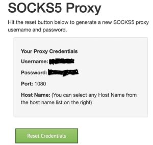 IPVanish sock5 proxy credentials
